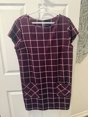 George Purple Plaid Mini Dress